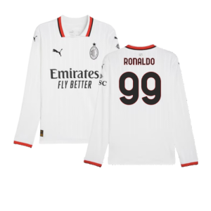 2024-2025 AC Milan Away Long Sleeve Shirt (Ronaldo 99)