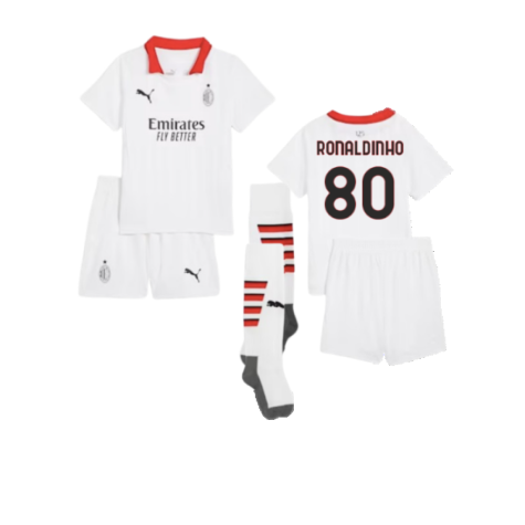 2024-2025 AC Milan Away Mini Kit (Ronaldinho 80)