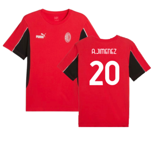 2024-2025 AC Milan FtblArchive Tee (Red) (A.Jimenez 20)