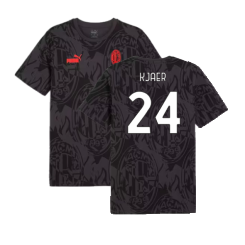 2024-2025 AC Milan ftblCulture Tee AOP (Black) (Kjaer 24)