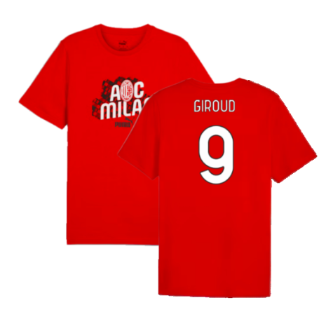 2024-2025 AC Milan ftblCulture Tee (Red) (Giroud 9)