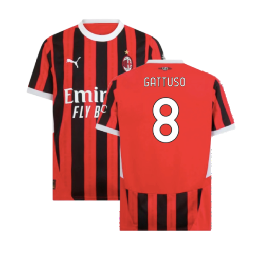 2024-2025 AC Milan Home Shirt (Gattuso 8)