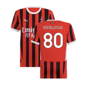 2024-2025 AC Milan Home Shirt (Womens) (Ronaldinho 80)