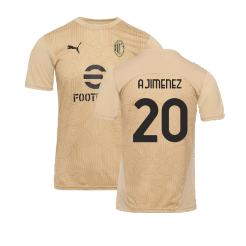 2024-2025 AC Milan Pre-Match Shirt (Putty) (A.Jimenez 20)