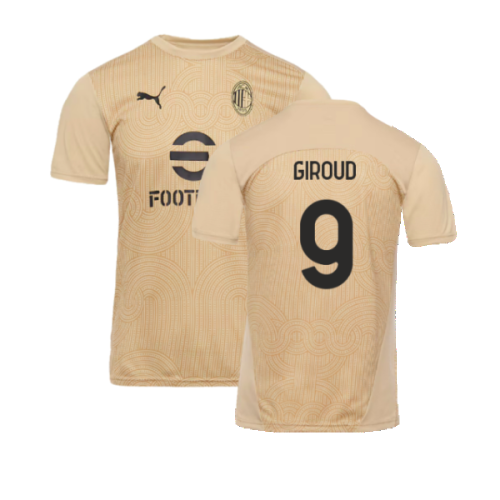 2024-2025 AC Milan Pre-Match Shirt (Putty) (Giroud 9)