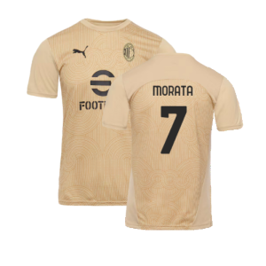 2024-2025 AC Milan Pre-Match Shirt (Putty) (Morata 7)