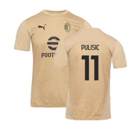 2024-2025 AC Milan Pre-Match Shirt (Putty) (Pulisic 11)