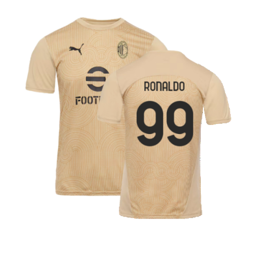 2024-2025 AC Milan Pre-Match Shirt (Putty) (Ronaldo 99)