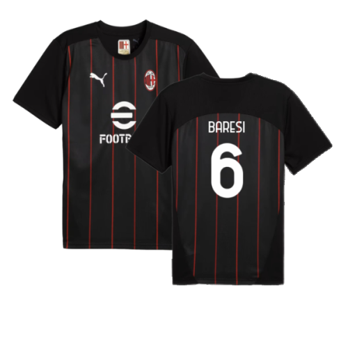 2024-2025 AC Milan Prematch SS Jersey (Black) (Baresi 6)