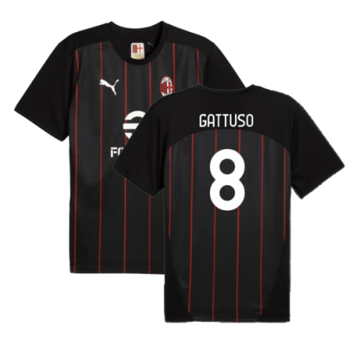 2024-2025 AC Milan Prematch SS Jersey (Black) (Gattuso 8)