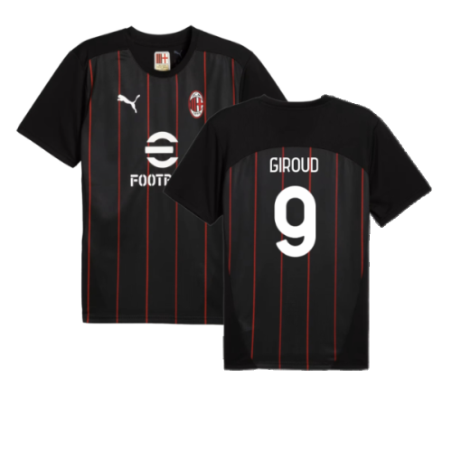 2024-2025 AC Milan Prematch SS Jersey (Black) (Giroud 9)