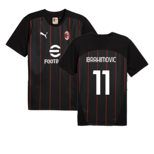 2024-2025 AC Milan Prematch SS Jersey (Black) (Ibrahimovic 11)