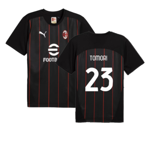 2024-2025 AC Milan Prematch SS Jersey (Black) (Tomori 23)