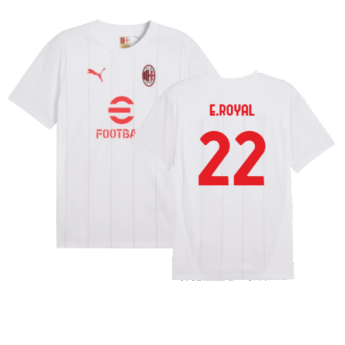 2024-2025 AC Milan Prematch SS Jersey (White) (E.Royal 22)