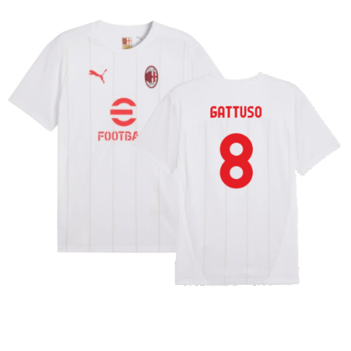 2024-2025 AC Milan Prematch SS Jersey (White) (Gattuso 8)