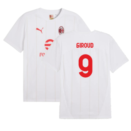 2024-2025 AC Milan Prematch SS Jersey (White) (Giroud 9)