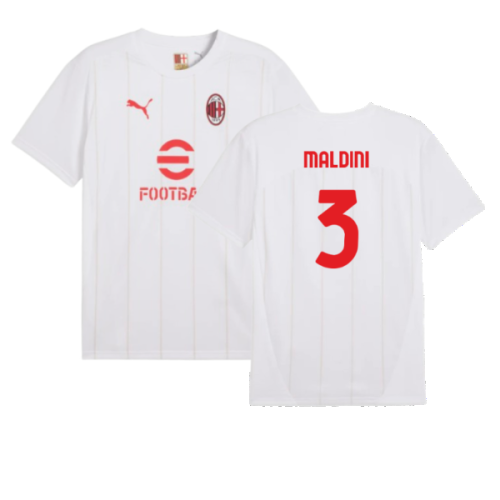 2024-2025 AC Milan Prematch SS Jersey (White) (Maldini 3)