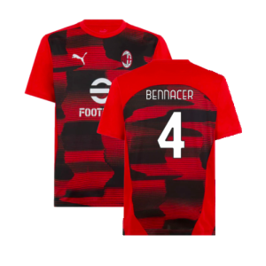 2024-2025 AC Milan Prematch SS Shirt (Red) (Bennacer 4) 2024-2025 AC Milan Prematch SS Shirt (Red) (Bennacer 4)