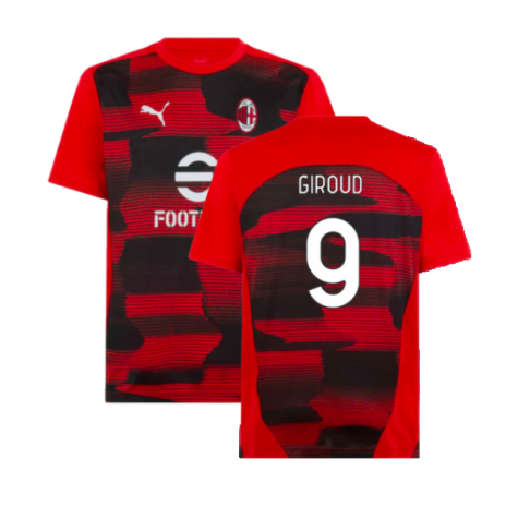 2024-2025 AC Milan Prematch SS Shirt (Red) (Giroud 9)