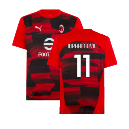 2024-2025 AC Milan Prematch SS Shirt (Red) (Ibrahimovic 11)