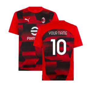 2024-2025 AC Milan Prematch SS Shirt (Red) (Your Name)