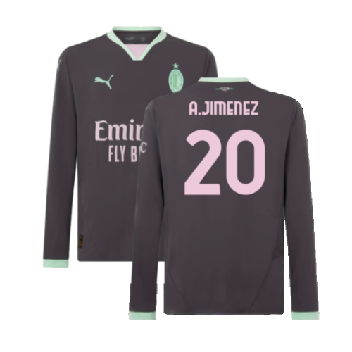 2024-2025 AC Milan Third Long Sleeve Shirt (A.Jimenez 20)