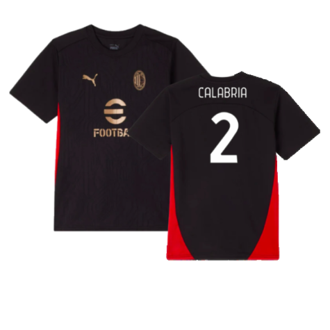 2024-2025 AC Milan Training Shirt (Black) - Kids (Calabria 2)