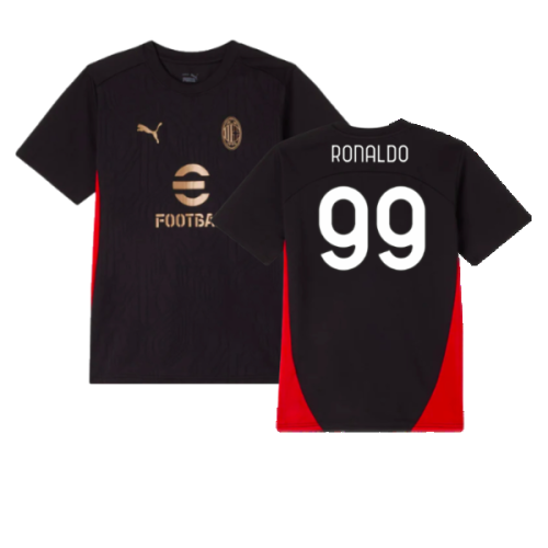 2024-2025 AC Milan Training Shirt (Black) - Kids (Ronaldo 99)