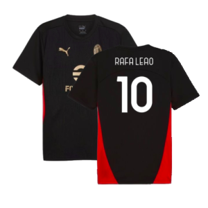 2024-2025 AC Milan Training Shirt (Black) (Rafa Leao 10)