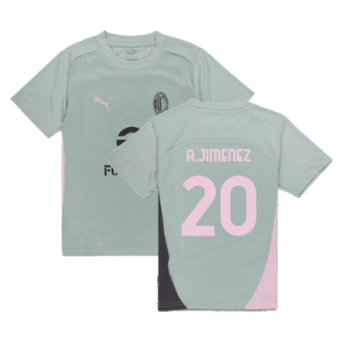 2024-2025 AC Milan Training Shirt (Green Fog) - Kids (A.Jimenez 20)