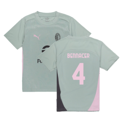 2024-2025 AC Milan Training Shirt (Green Fog) - Kids (Bennacer 4)