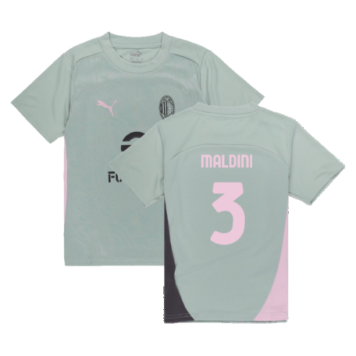 2024-2025 AC Milan Training Shirt (Green Fog) - Kids (Maldini 3)