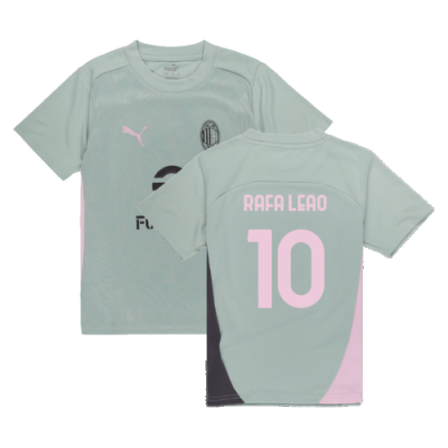 2024-2025 AC Milan Training Shirt (Green Fog) - Kids (Rafa Leao 10)