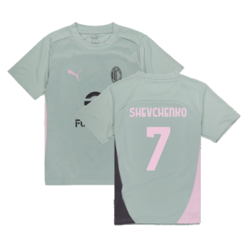 2024-2025 AC Milan Training Shirt (Green Fog) - Kids (Shevchenko 7)