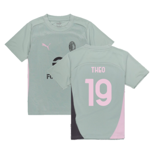 2024-2025 AC Milan Training Shirt (Green Fog) - Kids (Theo 19)