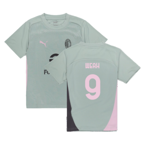 2024-2025 AC Milan Training Shirt (Green Fog) - Kids (Weah 9)