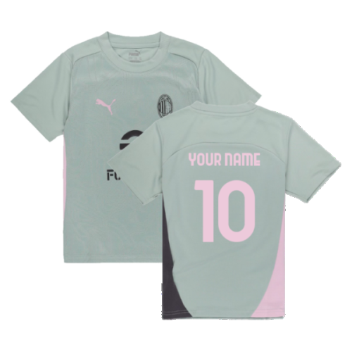 2024-2025 AC Milan Training Shirt (Green Fog) - Kids (Your Name)