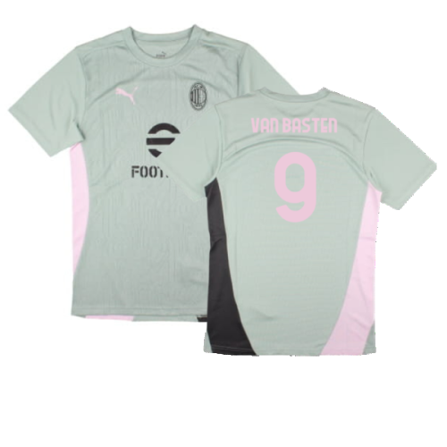 2024-2025 AC Milan Training Shirt (Green Fog) (Van Basten 9)