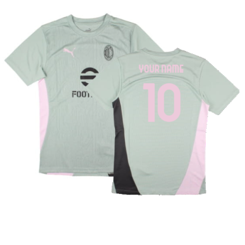 2024-2025 AC Milan Training Shirt (Green Fog) (Your Name)