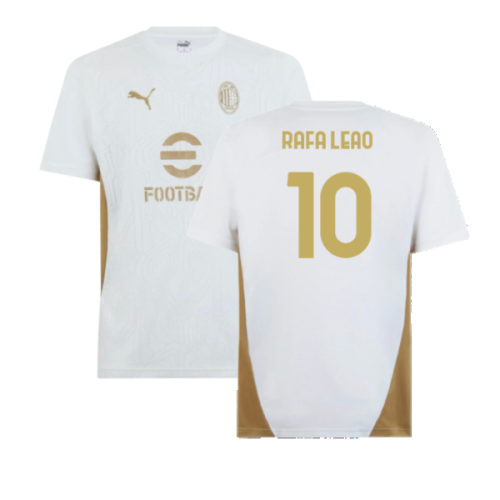 2024-2025 AC Milan Training Shirt (White) (Rafa Leao 10)