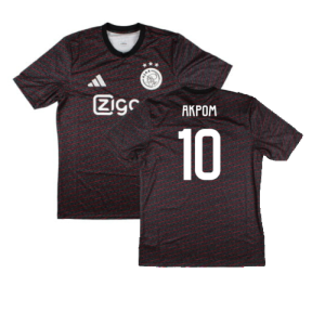 2024-2025 Ajax Pre Match Shirt (Black) (Akpom 10)