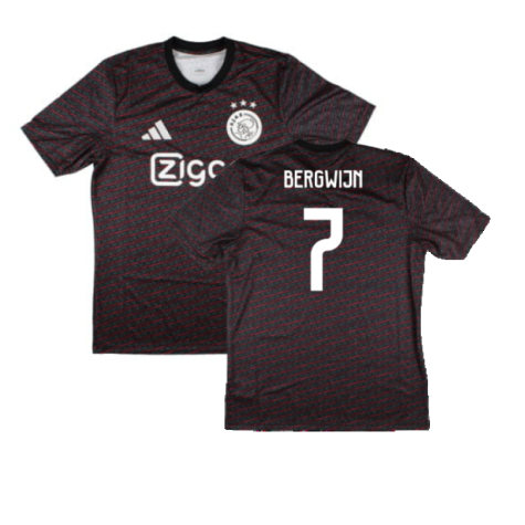 2024-2025 Ajax Pre Match Shirt (Black) (Bergwijn 7)