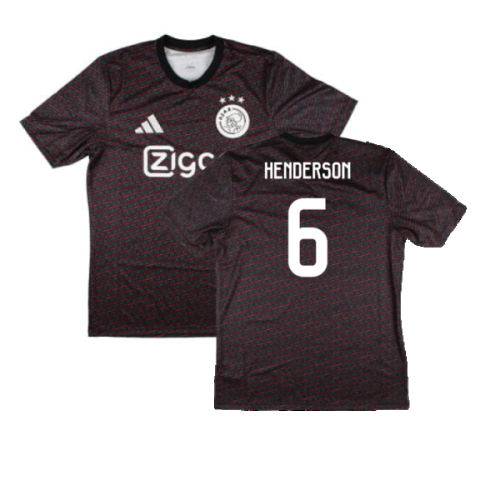 2024-2025 Ajax Pre Match Shirt (Black) (Henderson 6)