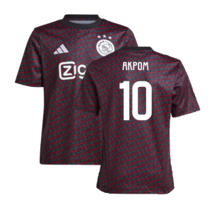 2024-2025 Ajax Pre Match Shirt (Black) - Kids (Akpom 10)