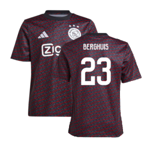 2024-2025 Ajax Pre Match Shirt (Black) - Kids (Berghuis 23)