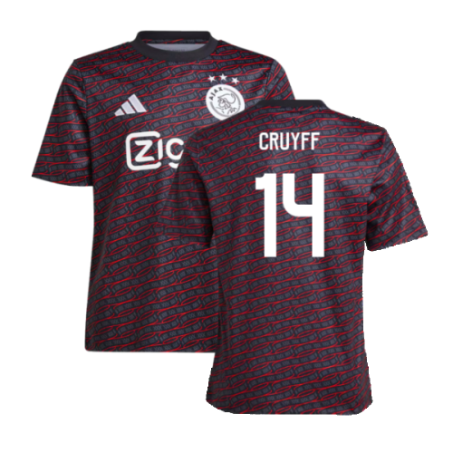 2024-2025 Ajax Pre Match Shirt (Black) - Kids (Cruyff 14)