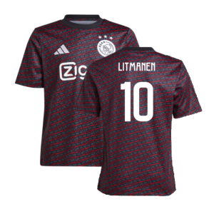 2024-2025 Ajax Pre Match Shirt (Black) - Kids (Litmanen 10)