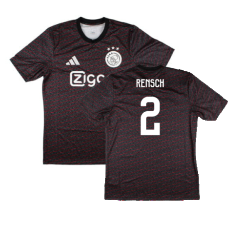 2024-2025 Ajax Pre Match Shirt (Black) (Rensch 2)