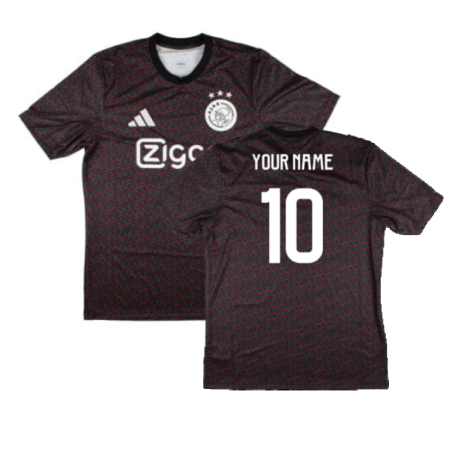 2024-2025 Ajax Pre Match Shirt (Black) (Your Name)