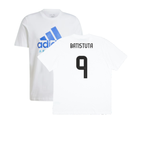 2024-2025 Argentina DNA Graphic Tee (White) (BATISTUTA 9)